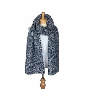 FRAAS Crocheted Scarf Black and White Marled